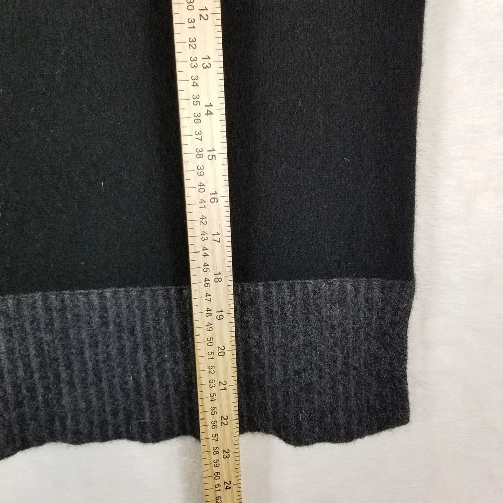 Griffen Cashmere Sweater Women XS Black Mock Neck Ribbed Trim 100% Cashmere‎